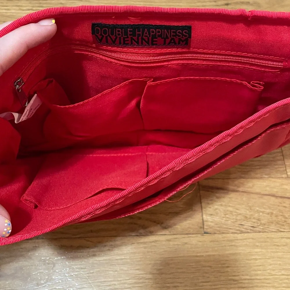 Vivienne Tam Double Happiness Red Dragon Print Nylon Crossbody Purse Bag NWT